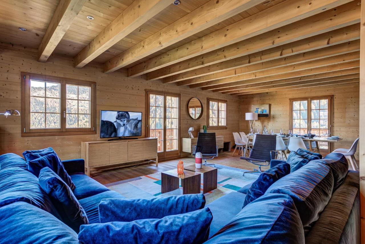 Chalet Le Chapeau La Tzoumaz Eksteriør billede