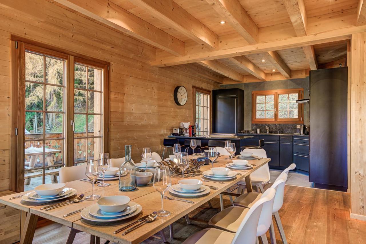 Chalet Le Chapeau La Tzoumaz Eksteriør billede